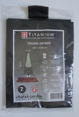 TITANIUM Housse de protection pour parasol 240 cm - Noir - 90g