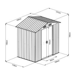X-METAL Abri de jardin métal 2,54m² WoodTouch beige + kit d'ancrage 