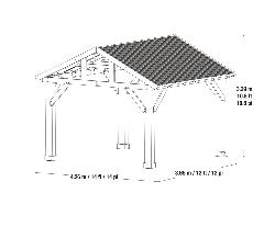 Westmann Pavillon de jardin en bois de cèdre et Aluminium Yukon 15 m²