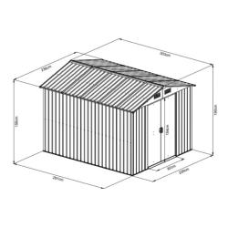 X-METAL Abri de jardin métal 7,15m² WoodTouch beige + kit d'ancrage 