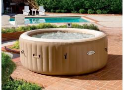 Spa gonflable Intex Pure Spa Sahara rond bulle 4 places beige