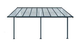 PALRAM Toit-terrasse alu & polycarbonate - Elite 3x4 - gris