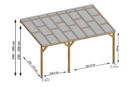 Keter Toit terrasse bois 3x4,9 avec toit polycarbonate