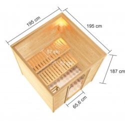 Woodfeeling - Sauna traditionnel Jara 3 à 4 places 38mm