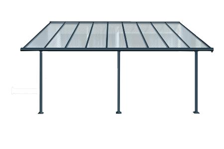 PALRAM Toit-terrasse alu & polycarbonate - Elite 3x4 - gris